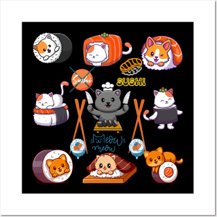 Sushi Cat Lover Posters and Art